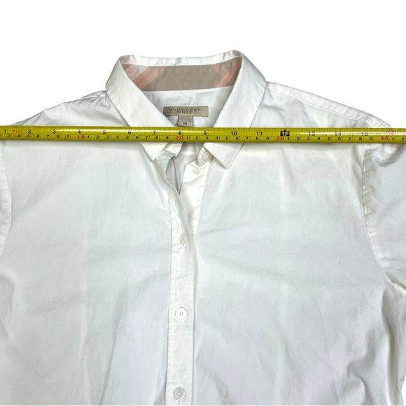 Burberry Brit Women shirt Button Down classic White Cotton Nova check Cuff M - Picture 10 of 13